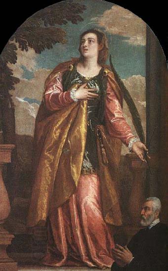 Paolo  Veronese St. Lucy and a Donor China oil painting art